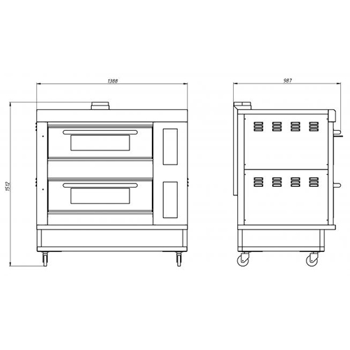 Шкаф пекарский подовый газовый Grill Master ШЖГ/2 (4 противня)