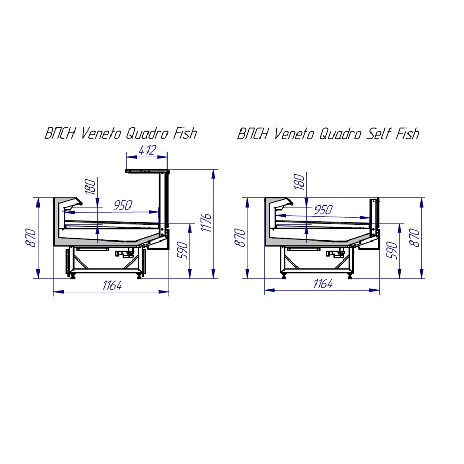 Прилавок холодильный Italfrigo Veneto Quadro Self Fish 1875
