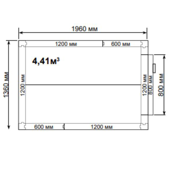 Камера холодильная Polair КХН-4,41 1960х1360х2200